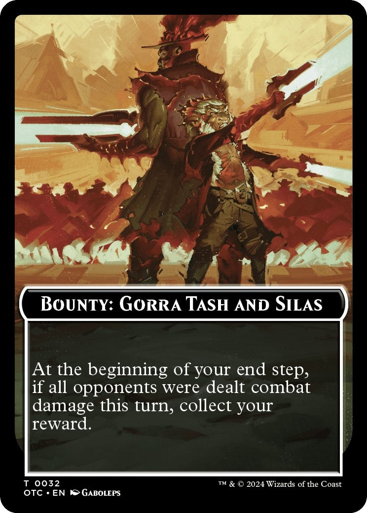 Bounty: Gorra Tash and Silas // Bounty Rules Double-Sided Token (32) (Commander: Outlaws of Thunder Junction)