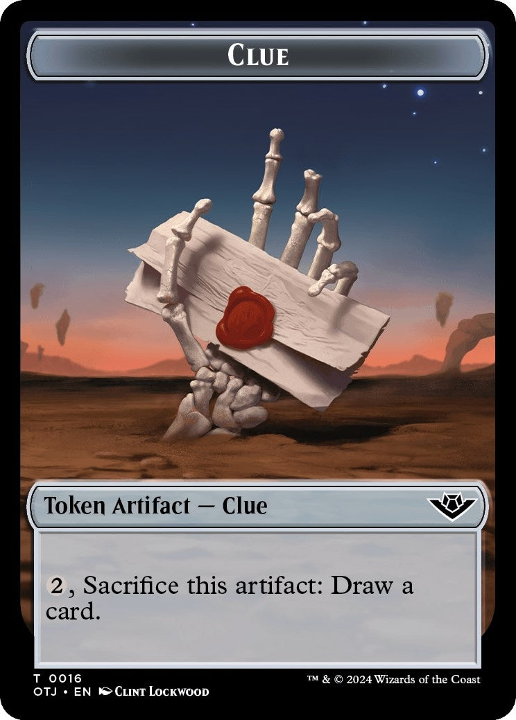 Clue // Plot Double-Sided Token (16 // 20) (Outlaws of Thunder Junction)