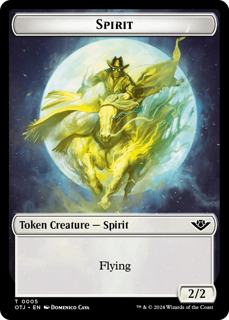 Spirit Token (5) (Outlaws of Thunder Junction)