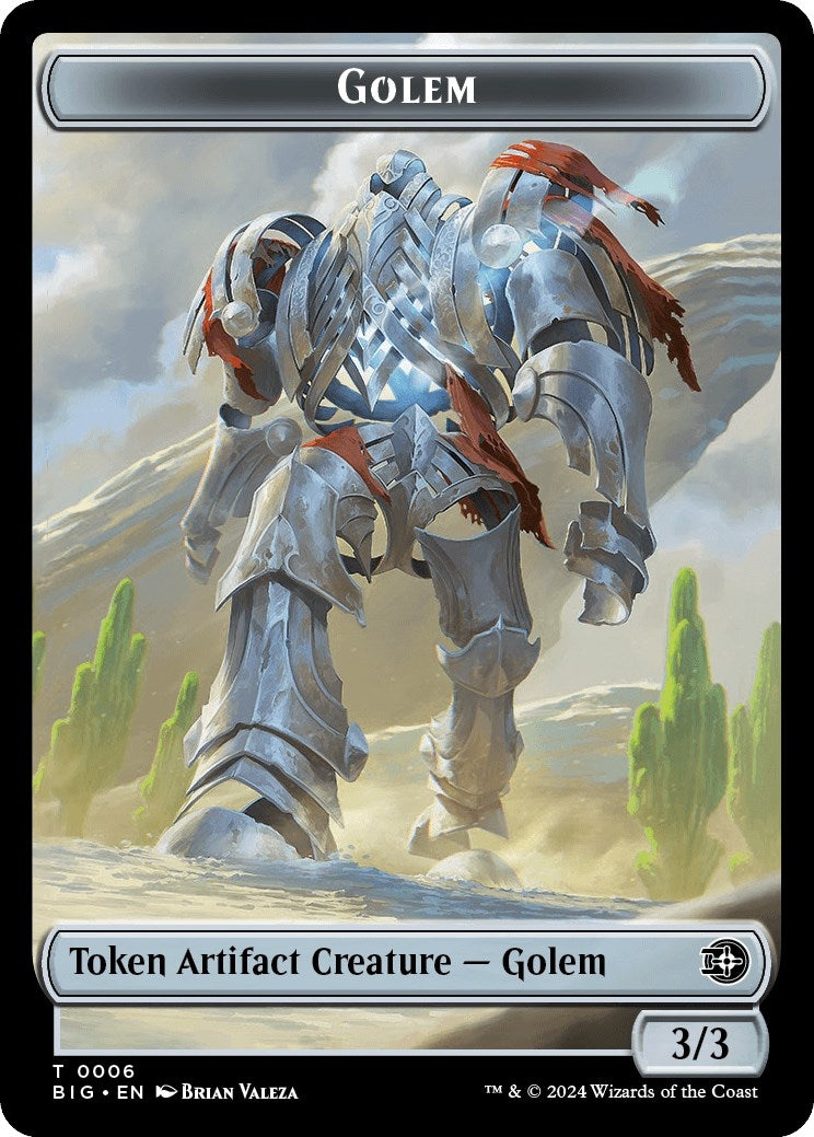 Golem // Plot Double-Sided Token (6 // 20) (Outlaws of Thunder Junction: The Big Score)