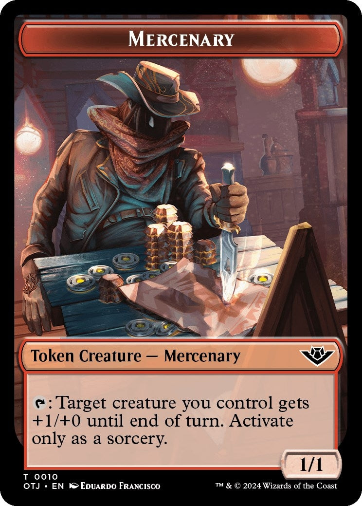 Mercenary // Gnome Double-Sided Token (10 // 5) (Outlaws of Thunder Junction)