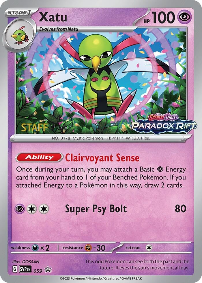 Xatu - 059 (Prerelease) [Staff] (059) (SV: Scarlet & Violet Promo Cards)