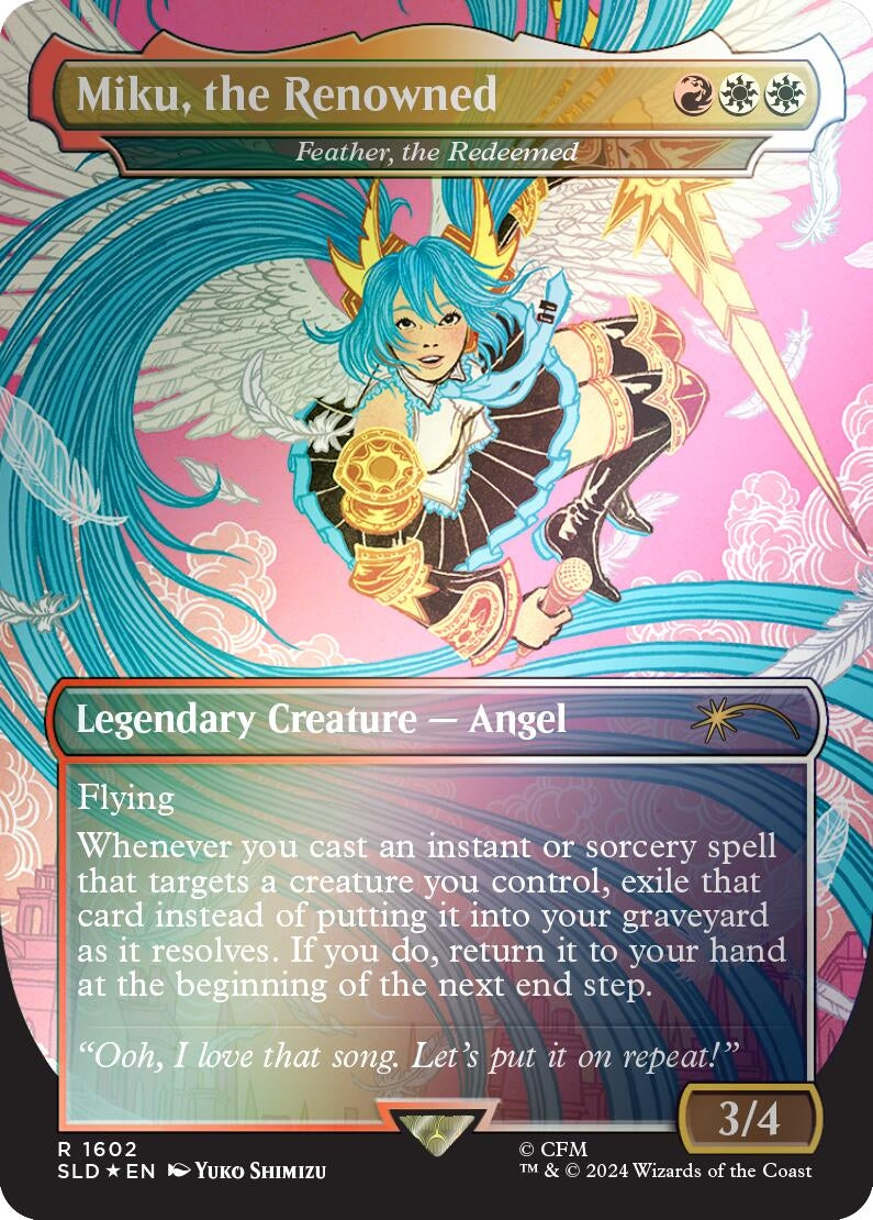 Miku, the Renowned - Feather, the Redeemed (Rainbow Foil) (1602) (Secret Lair Drop Series)