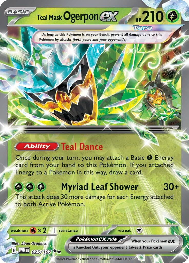 Teal Mask Ogerpon ex (025/167) (SV06: Twilight Masquerade)
