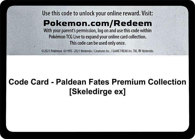 Image for Code Card - Paldean Fates Premium Collection [Skeledirge ex] (SV: Paldean Fates) - Pokemon