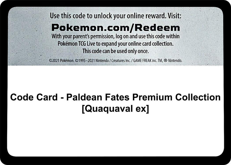 Image for Code Card - Paldean Fates Premium Collection [Quaquaval ex] (SV: Paldean Fates) - Pokemon