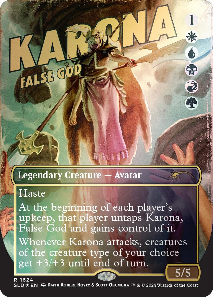 Karona, False God (Rainbow Foil) (1624) (Secret Lair Drop Series)