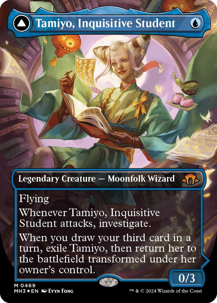 Tamiyo, Inquisitive Student (Borderless) (Textured Foil) (469) (Modern Horizons 3)