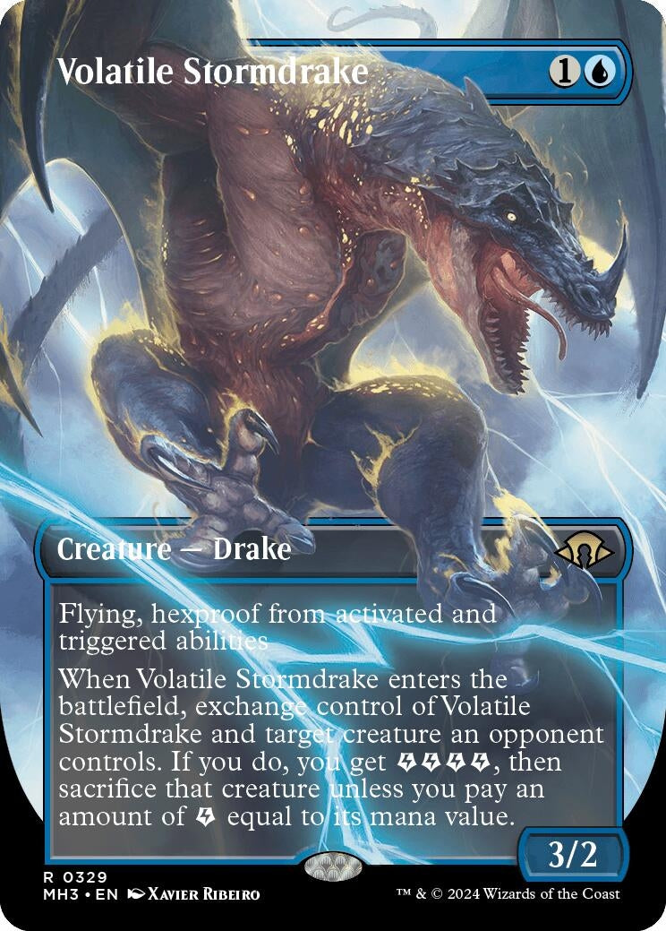 Volatile Stormdrake (Borderless) (329) (Modern Horizons 3) (MH3)
