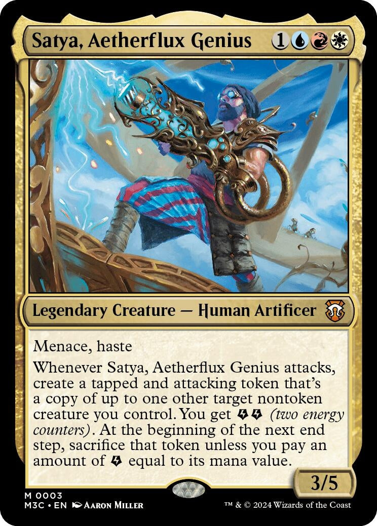 Satya, Aetherflux Genius (3) (Commander: Modern Horizons 3)