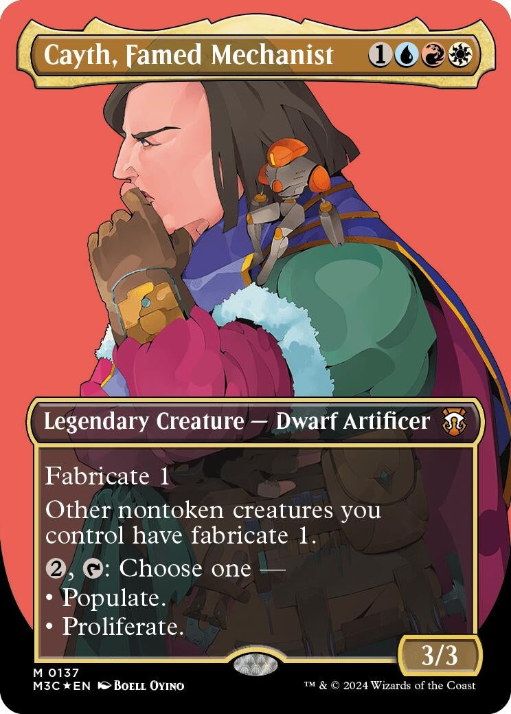 Cayth, Famed Mechanist (Borderless) (Ripple Foil) (137) (Commander: Modern Horizons 3)