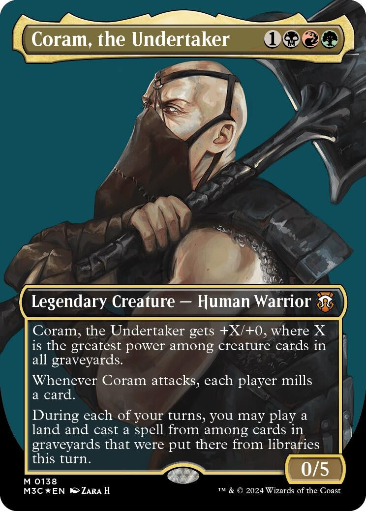 Coram, the Undertaker (Borderless) (Ripple Foil) (138) (Commander: Modern Horizons 3)
