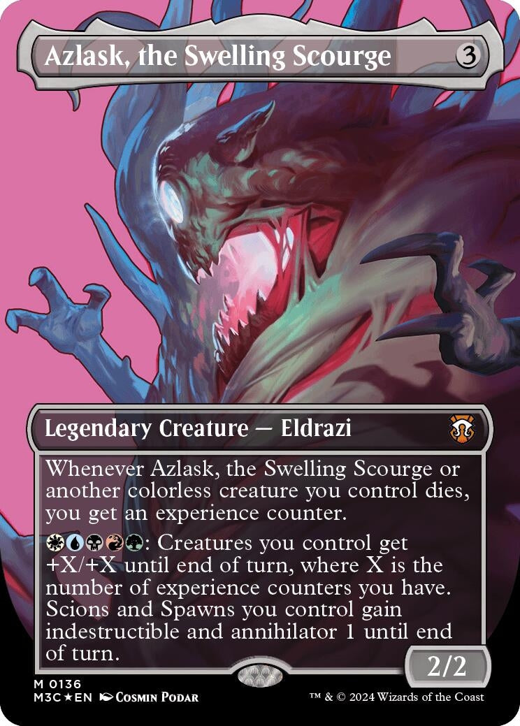 Azlask, the Swelling Scourge (Borderless) (Ripple Foil) (136) (Commander: Modern Horizons 3)