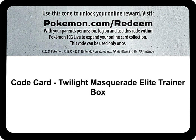 Image for Code Card - Twilight Masquerade Elite Trainer Box (SV06: Twilight Masquerade) - Pokemon