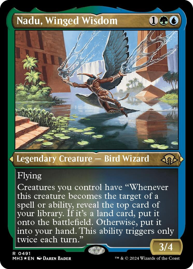 Nadu, Winged Wisdom (Foil Etched) (491) (Modern Horizons 3)