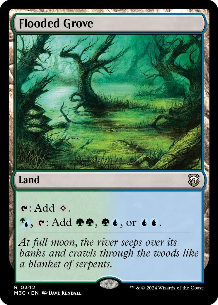 Flooded Grove (Ripple Foil) (342) (Commander: Modern Horizons 3)