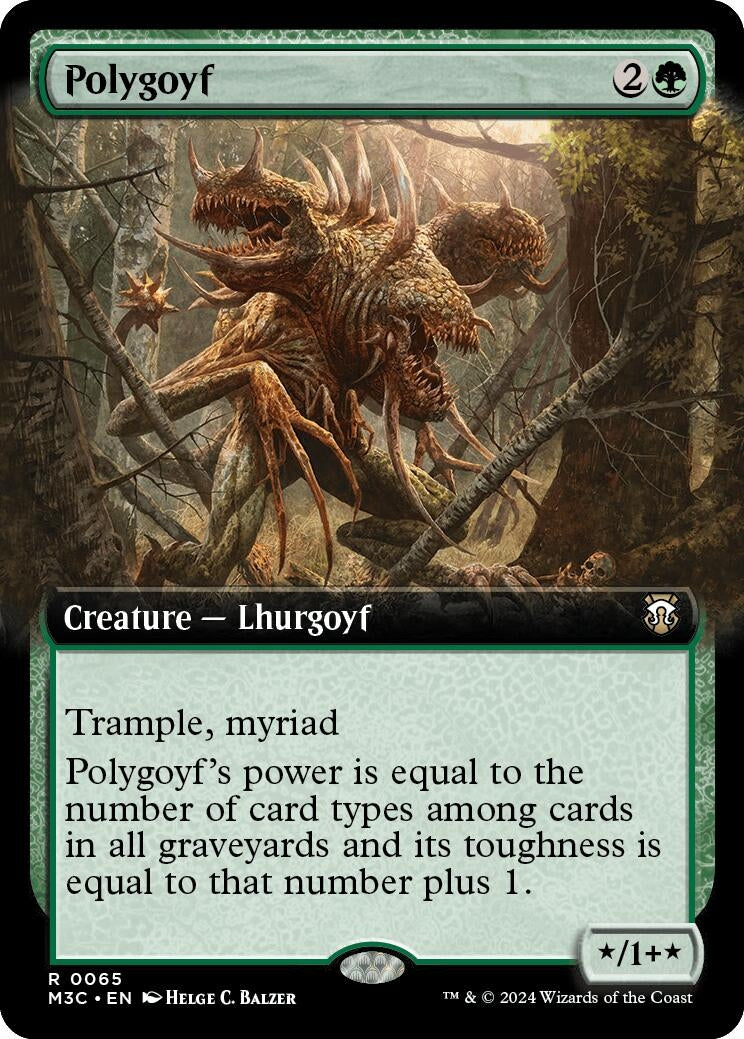 Polygoyf (Extended Art) (Ripple Foil) (65) (Commander: Modern Horizons 3)