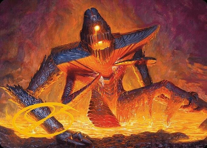Molten Gatekeeper Art Card (Gold-Stamped Signature) (5) (Art Series: Modern Horizons 3)