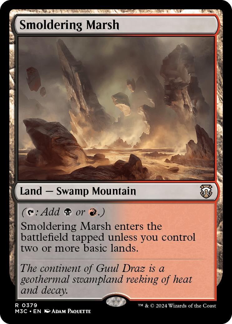Smoldering Marsh (Ripple Foil) (379) (Commander: Modern Horizons 3)