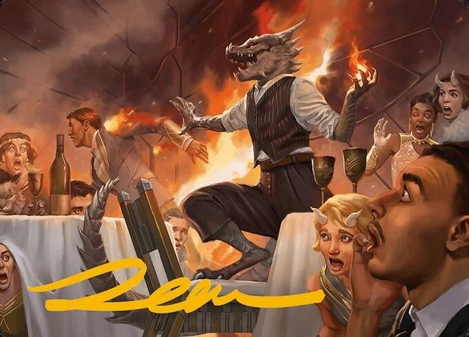 Party Thrasher Art Card (Gold-Stamped Signature) (6) (Art Series: Modern Horizons 3)