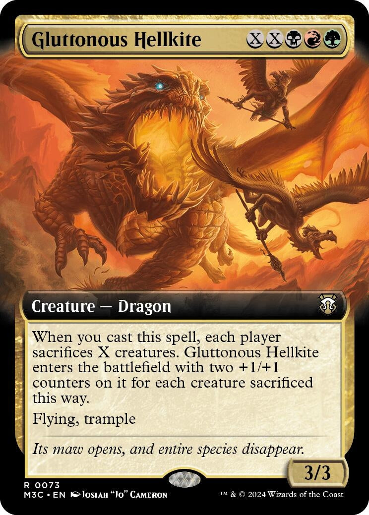 Gluttonous Hellkite (Extended Art) (73) (Commander: Modern Horizons 3)