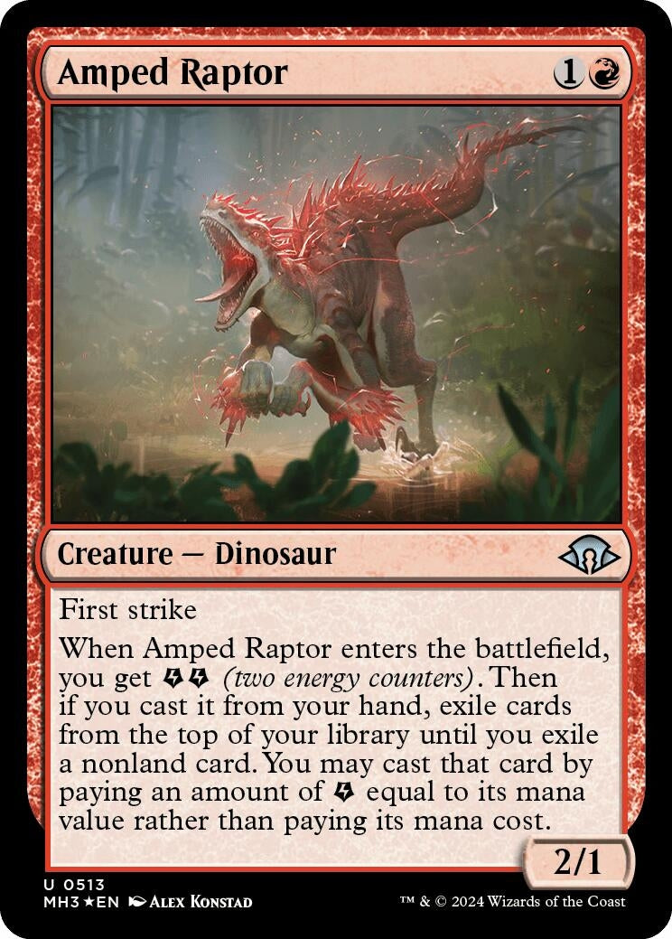 Amped Raptor (Ripple Foil) (513) (Modern Horizons 3)