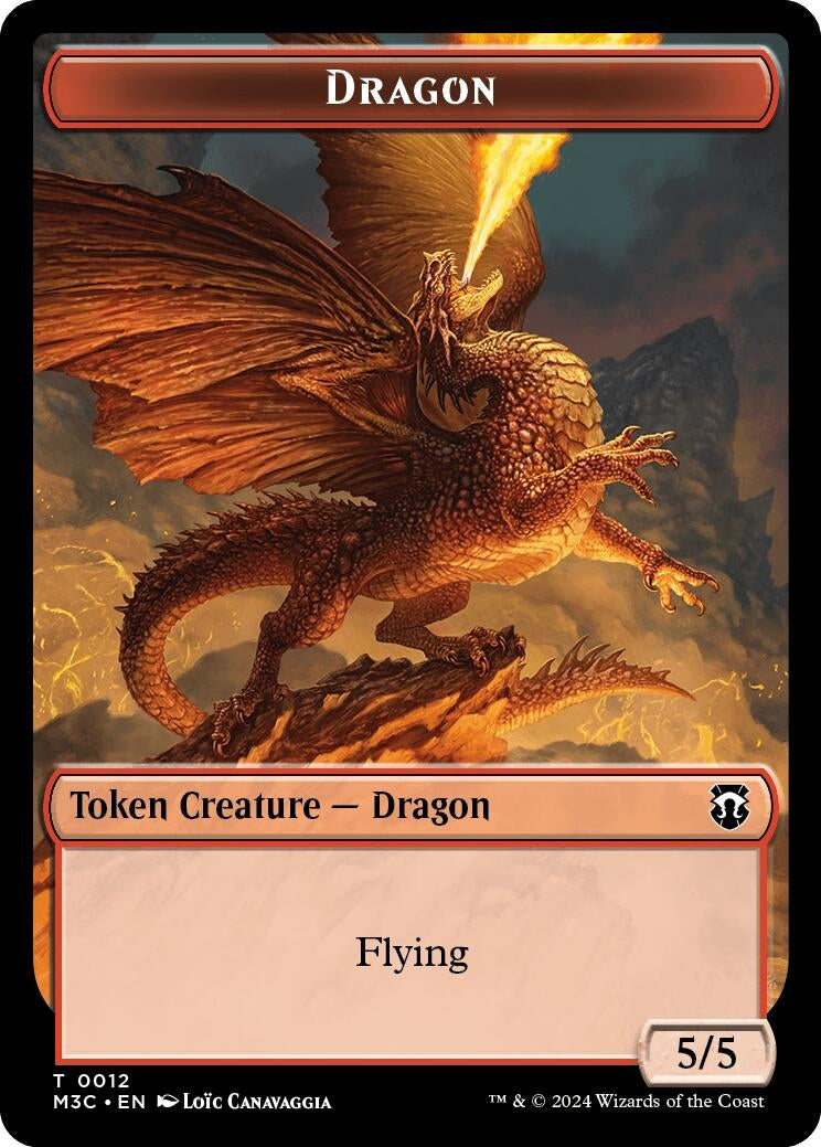 Dragon // Shapeshifter (0008) Double-Sided Token (12 // 8) (Commander: Modern Horizons 3)