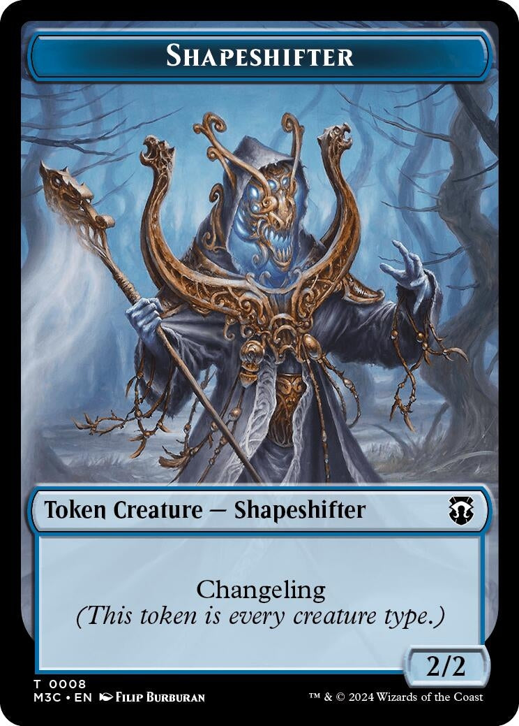 Shapeshifter (0008) (Ripple Foil) // Dragon Double-Sided Token (8 // 12) (Commander: Modern Horizons 3)