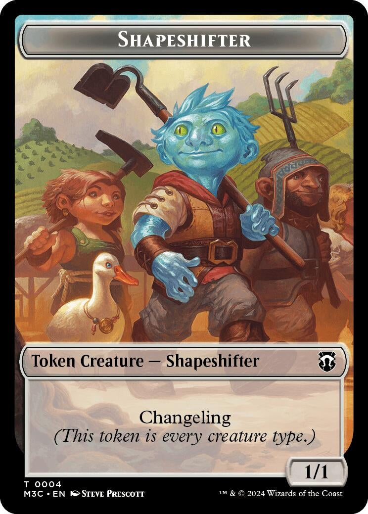 Shapeshifter (0004) (Ripple Foil) // Copy Double-Sided Token (4 // 1) (Commander: Modern Horizons 3)