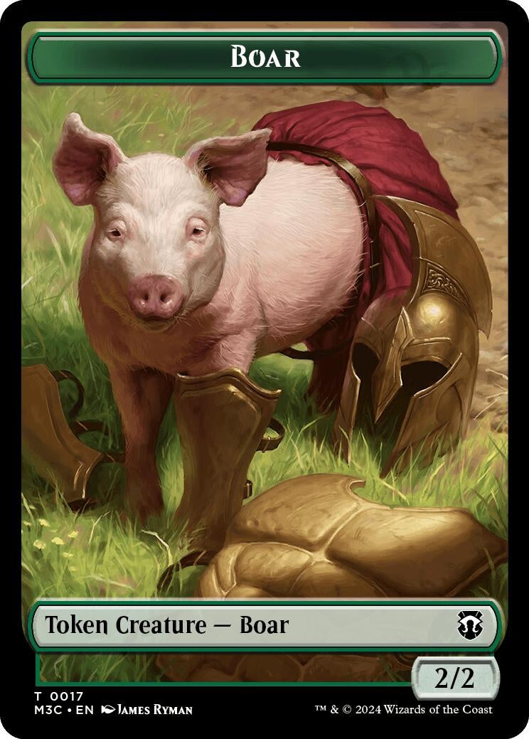Boar (Ripple Foil) // Forest Dryad Double-Sided Token (17 // 19) (Commander: Modern Horizons 3)