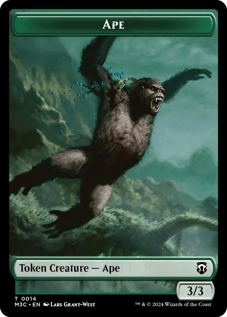 Ape (Ripple Foil) // Plant Double-Sided Token (14 // 26) (Commander: Modern Horizons 3)