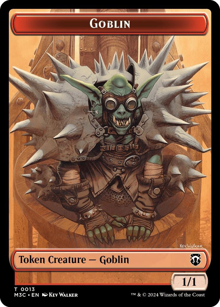 Goblin (Ripple Foil) // Tarmogoyf Double-Sided Token (13 // 22) (Commander: Modern Horizons 3)