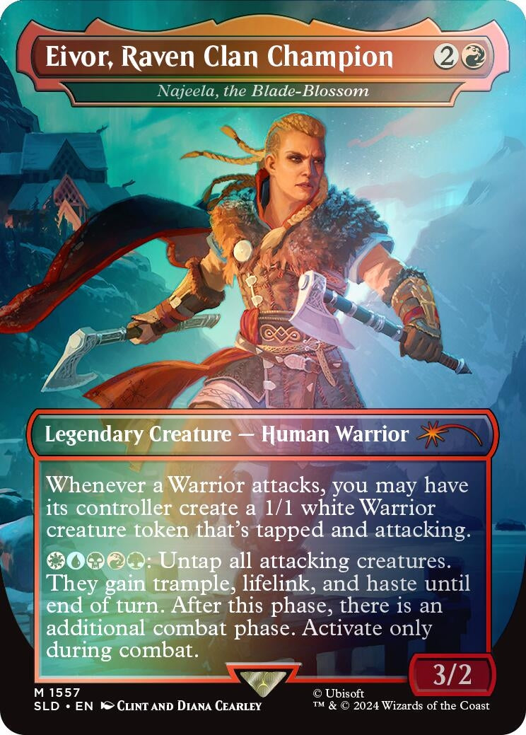 Eivor, Raven Clan Champion - Najeela, the Blade-Blossom (Rainbow Foil) (1557) (Secret Lair Drop Series)