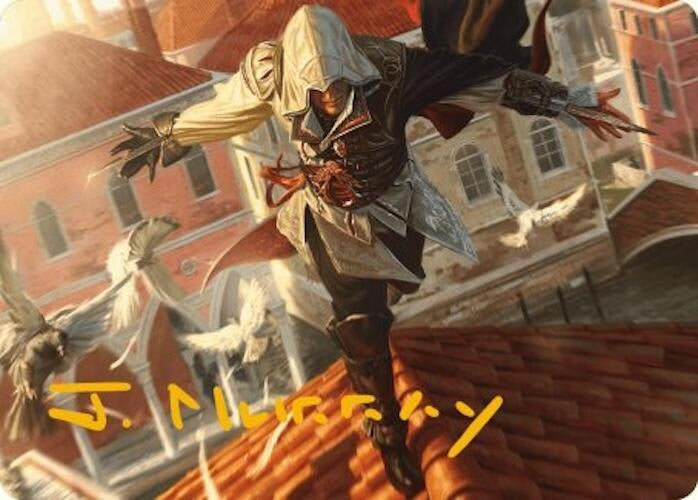 Ezio, Blade of Vengeance Art Card (Gold-Stamped Signature) (19) (Art Series: Universes Beyond: Assassin's Creed)