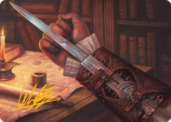 Hidden Blade Art Card (Gold-Stamped Signature) (9) (Art Series: Universes Beyond: Assassin's Creed)