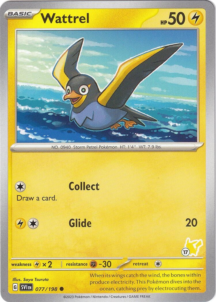 Image for Wattrel - Pikachu 17 (077/193) (Battle Academy 2024) - Pokemon