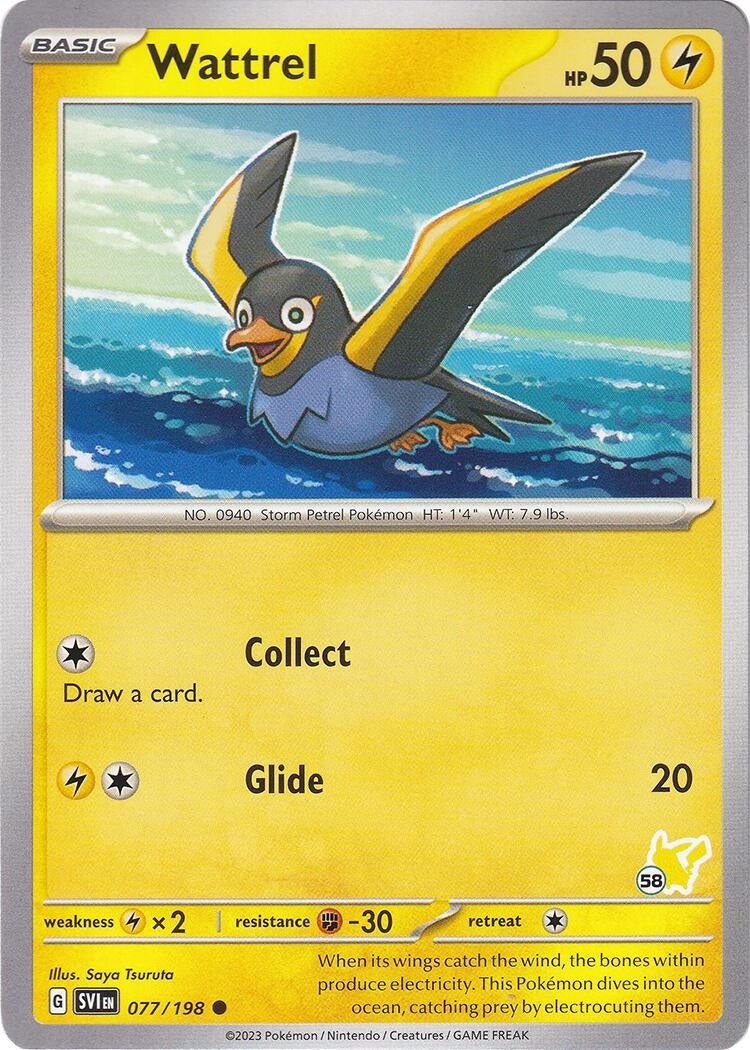 Image for Wattrel - Pikachu 58 (077/193) (Battle Academy 2024) - Pokemon