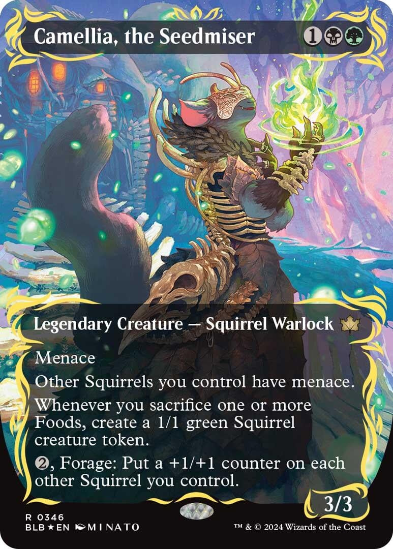 Camellia, the Seedmiser (Borderless) (Raised Foil) (346) (Bloomburrow)