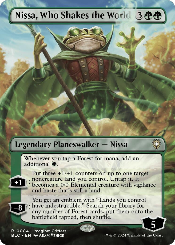 Nissa, Who Shakes the World (Borderless) (84) (Commander: Bloomburrow)