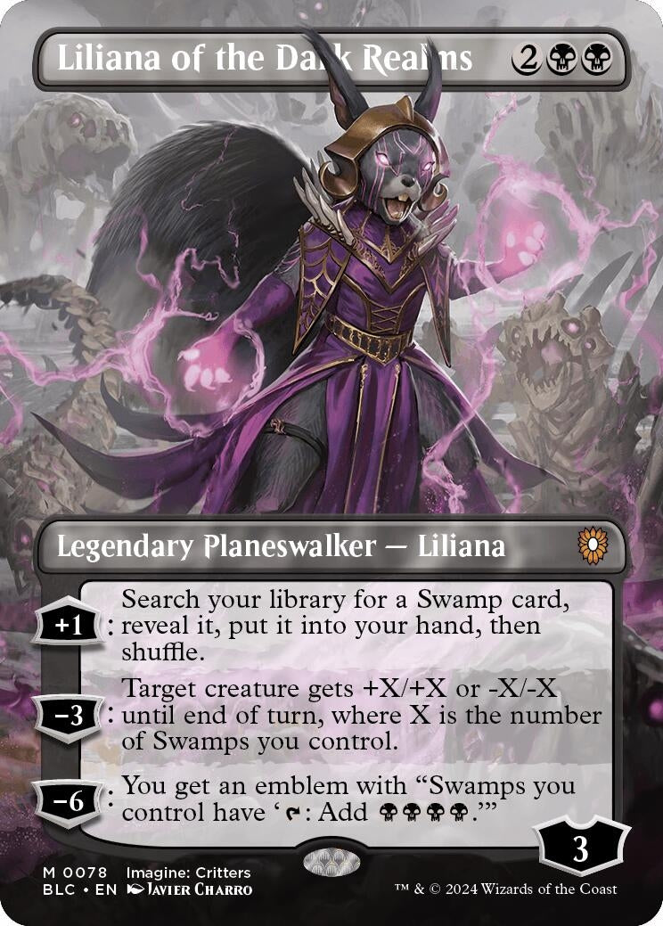 Liliana of the Dark Realms (Borderless) (78) (Commander: Bloomburrow)