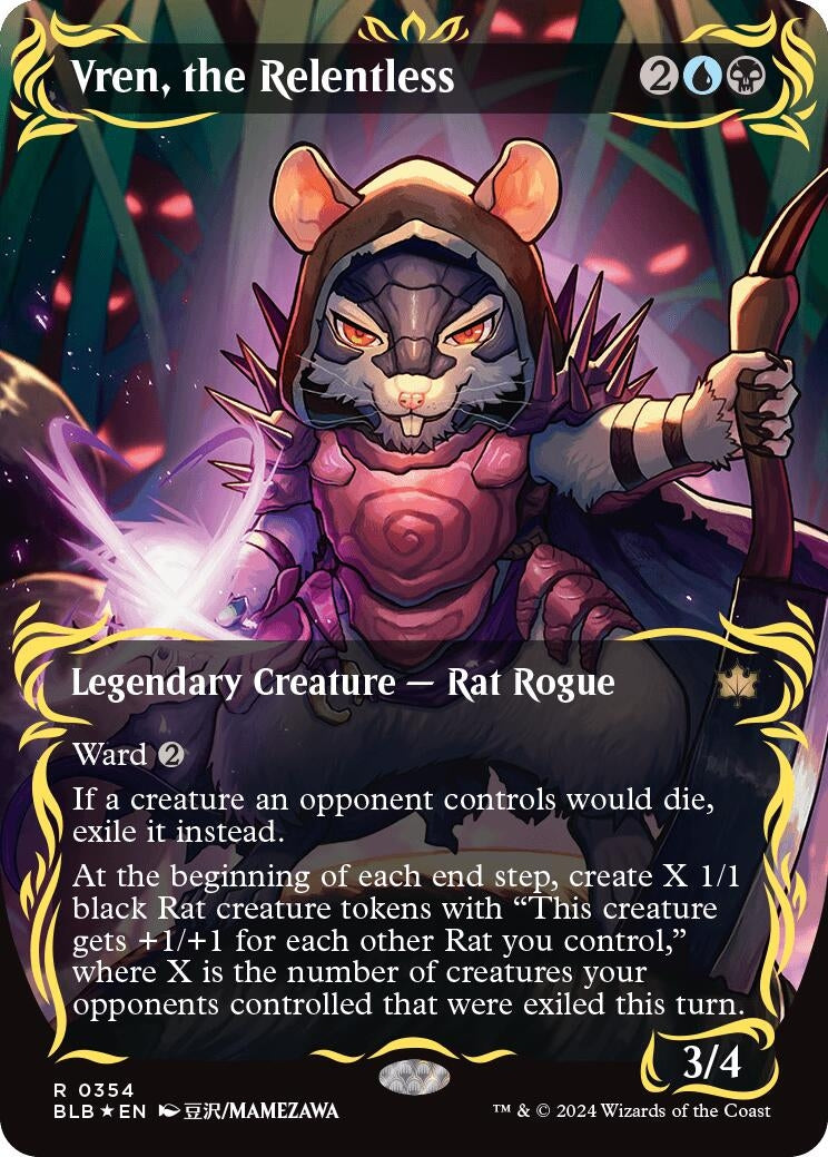 Vren, the Relentless (Borderless) (Raised Foil) (354) (Bloomburrow)
