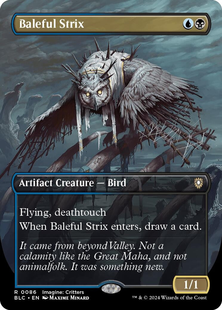 Baleful Strix (Borderless) (86) (Commander: Bloomburrow)