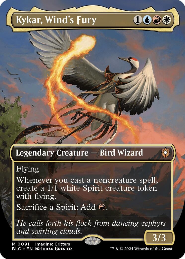 Kykar, Wind's Fury (Borderless) (91) (Commander: Bloomburrow)