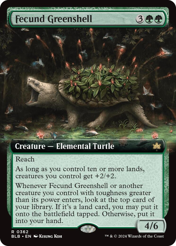 Fecund Greenshell (Extended Art) (362) (Bloomburrow)