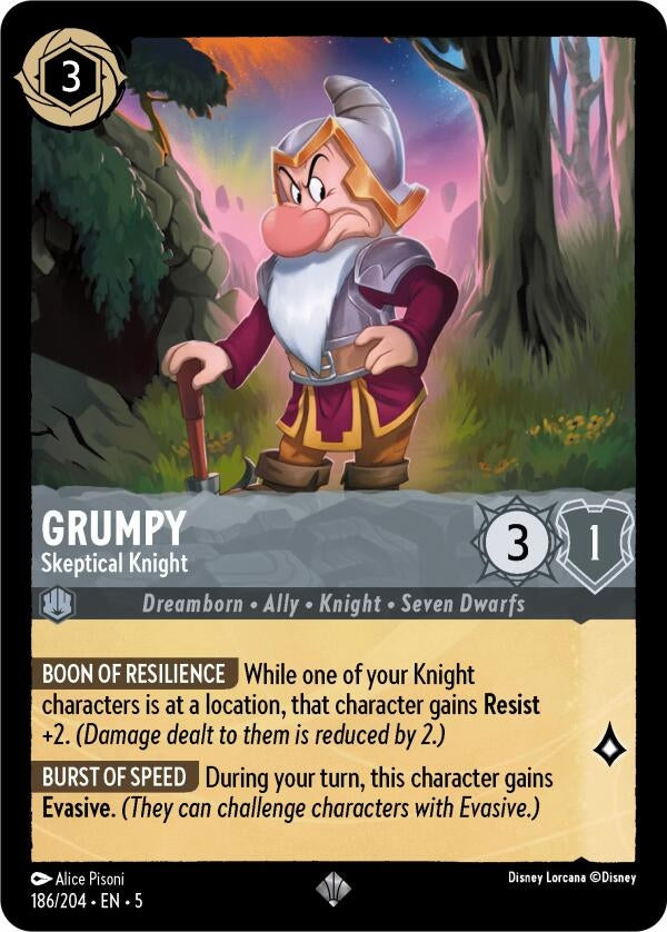 Grumpy - Skeptical Knight (186/204) (Shimmering Skies)