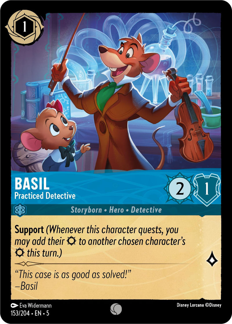 Image for Basil - Practiced Detective (153/204) (Shimmering Skies) - Disney Lorcana