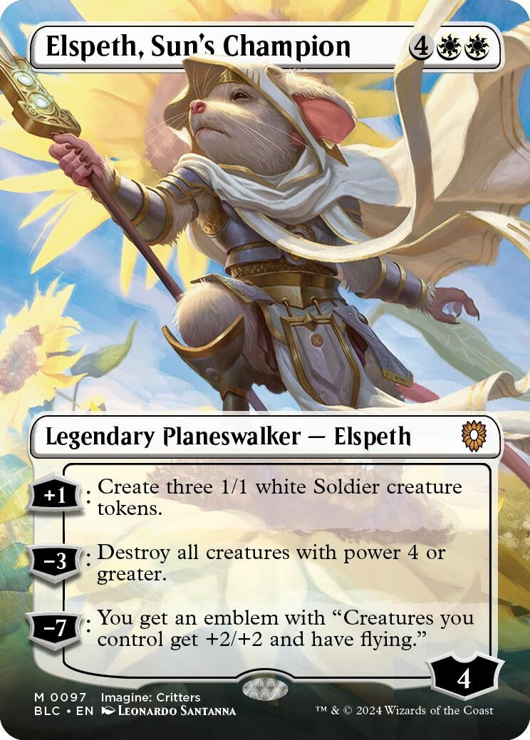 Elspeth, Sun's Champion (Borderless) (97) (Commander: Bloomburrow)