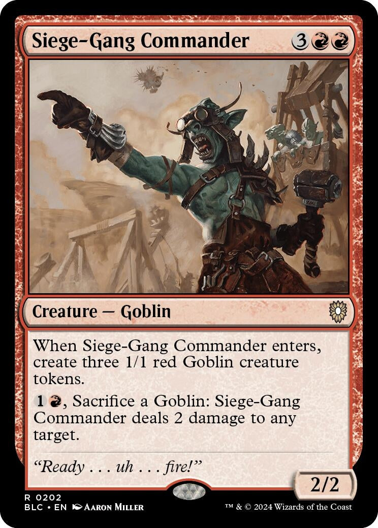 Siege-Gang Commander (202) (Commander: Bloomburrow)
