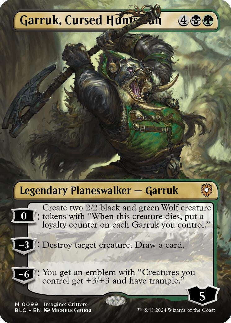 Garruk, Cursed Huntsman (Borderless) (99) (Commander: Bloomburrow)