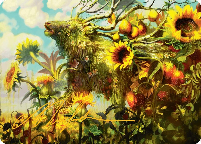 Beza, the Bounding Spring Art Card (Gold-Stamped Signature) (1) (Art Series: Bloomburrow)